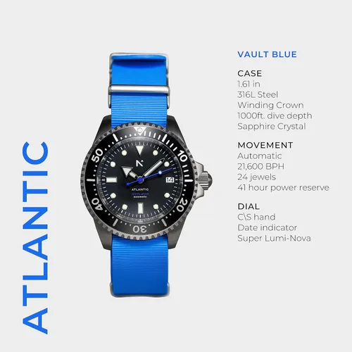 Vista 7 de Reloj mecánico de buceo para hombre, acero inoxidable, duradero, versátil e impermeable, protegido por cristal de zafiro, con correa de rendimiento