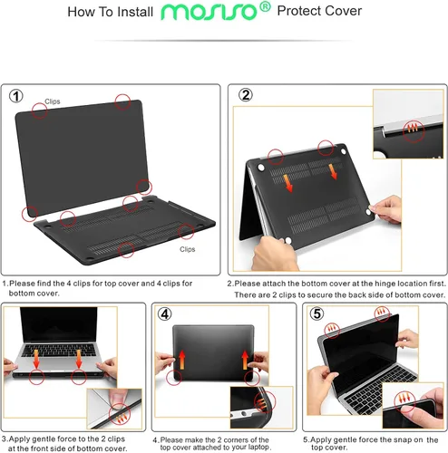 Vista 6 de MOSISO - Funda compatible con MacBook Pro de 13 pulgadas versión 2016-2020 A2338 M1 A2289 A2251 A2159 A1989 A1706 A1708, carcasa rígida de peonía
