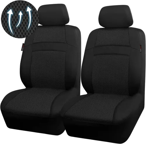 Vista 15 de CAR PASS Juego de fundas de asiento completas, Funda de asiento de malla de aire 3D con esponja compuesta de 5 mm en el interior, compatible