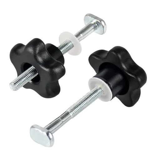 Vista 4 de Toolcool Pernos de pista en T M6 x 2.953 in, kit de perilla de estrella, pernos de ranura en T de 3 pulgadas con arandelas, accesorios