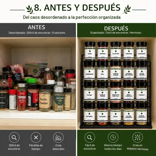 Vista 3 de Set de especias y condimentos 20 unidades Kit básico de despensa