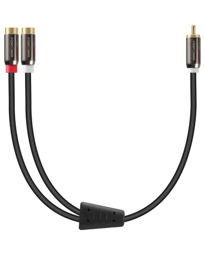 Vista 7 de FosPower 1 RCA macho a 2 RCA hembra adaptador en Y cable de audio (8 pulgadas)