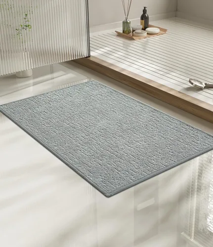 Vista 52 de Chakme Juego de 2 alfombras de baño ultrafinas, absorbentes, antideslizantes, lavables a máquina, color negro, 17 x 24 pulgadas / 17 x 30 pulgadas