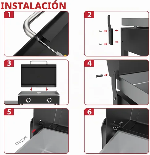 Vista 7 de [Usado] Tapa con bisagras mejorada para parrilla Blackstone de 28 pulgadas con 2