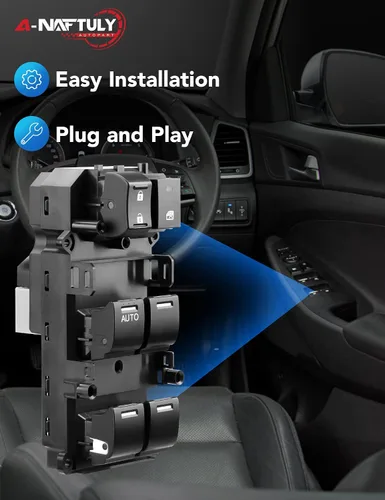 Vista 4 de Interruptor maestro de ventana eléctrica para lado del conductor, reemplazo, compatible con Honda Accord 2008 2009 2010 2011 2012, control