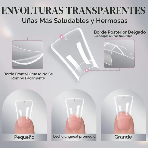 Vista 5 de krofaue Duck Nail Tips - Clear Flexible Gel Curved Nail Tips Media cubierta de pato transparente