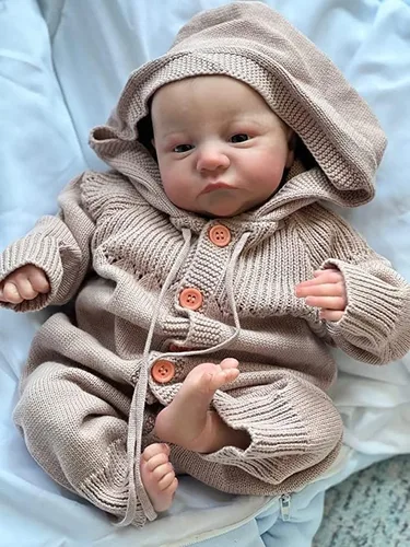 Vista 3 de KAWAYII Vinilo de cuerpo completo de 19.7 in Reborn Toddler Boy Premie Baby Genesis muñeca pintada a mano, linda muñeca realista de silicona