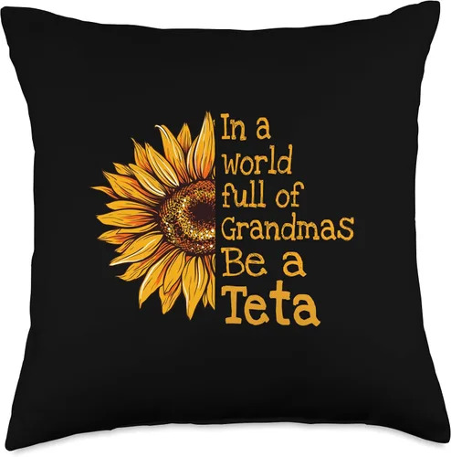Vista 5 de Unique Christmas Birthday Mother's Day Gifts Shop In A World Teta Arabic Syrian Grandma - Almohada de 16 x 16 pulgadas, multicolor