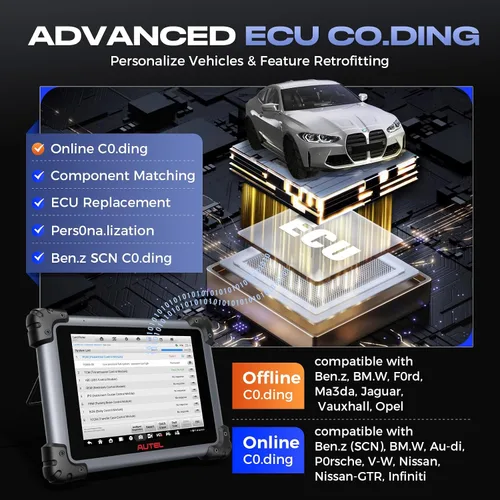 Vista 6 de Autel MaxiCOM MK908P - Escáner de diagnóstico de coche con programación de código del ECU, escáner automotriz OBD2 con MaxiScope MP408, osciloscopio