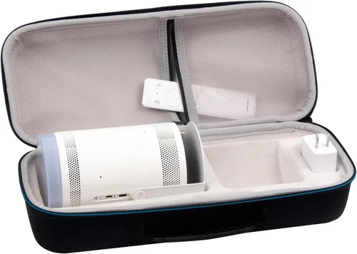 Vista 6 de XINGFUDAO Funda de transporte para proyector compatible con Samsung The Freestyle, funda de almacenamiento portátil de EVA rígida que se adapta Negro