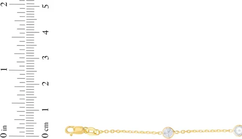 Vista 4 de Floreo Pulsera o tobillera redonda de oro amarillo de 14 quilates con piedra natal de 0.157 in