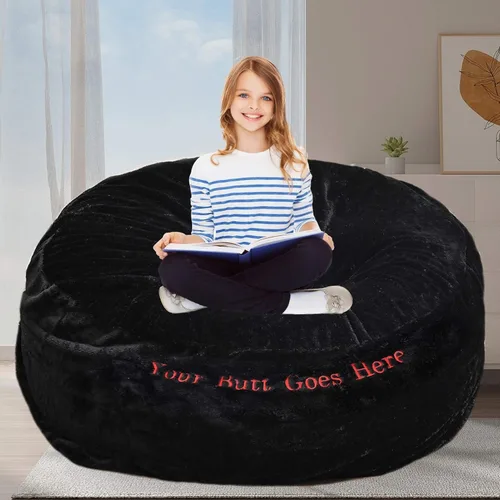 Vista 28 de Puf para adultos y niños sin relleno, sofá perezoso suave y redondo, funda de sofá de puf clásico, saco de amor para dormitorio, silla de lectura