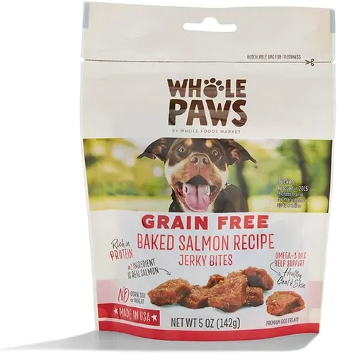 Vista 4 de Whole Paws, Golosinas para perros de cecina sin granos, receta de tocino y manzana, 5 onzas