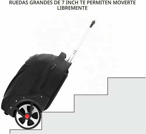 Vista 4 de WMHYLYH Mochila impermeable con ruedas de 20/22 pulgadas, Negro