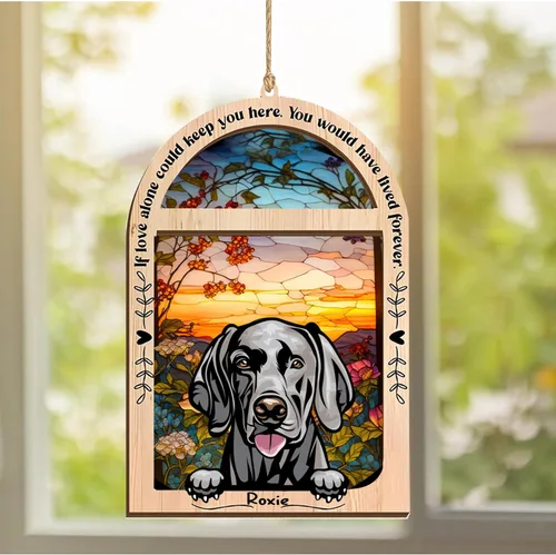 Vista 199 de LOVELYPOD Adorno de Navidad personalizado de sabueso afgano, atrapasoles con nombre, regalos de pérdida de mascotas, regalos para amantes