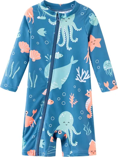 Vista 9 de UMELOK Traje de Baño para Bebé Niño UPF 50+ con Protección Solar y Protección contra Erupciones