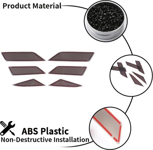 Vista 6 de Sekhyna Lámpara trasera trasera color negro ahumado, parche ABS 4 piezas compatible con Corvette C8 Stingray 2020-2023 cubierta de luz trasera