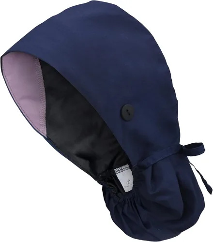 Vista 29 de QBA Gorra de trabajo ajustable con botón, gorro forrado de satén, gorro de trabajo de algodón, banda elástica para atar en la espalda, unisex