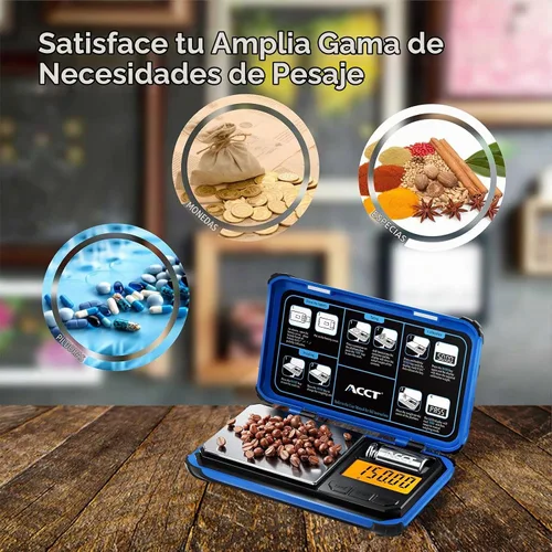 Vista 6 de Báscula de bolsillo de precisión, 200 gx0.0.04 oz escala de gramos de joyería Báscula digital para alimentos con pantalla LCD, conversiones de 6