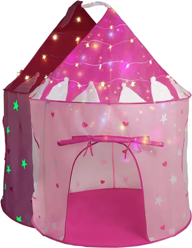 Vista 6 de Tienda de campaña y luces para niños, casa de juegos de castillo para niños, 41 x 53 pulgadas