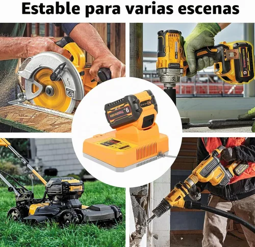 Vista 10 de Repuesto para batería Dewalt de 60 V y cargador rápido DCB118 Combo Naranja