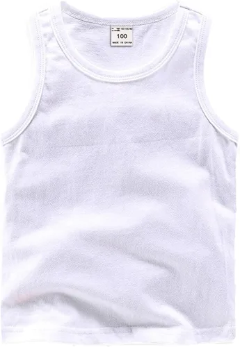 Vista 6 de EISHOW Camisetas sin mangas unisex para niños y niñas, camisetas sin mangas de algodón, camisetas básicas de verano