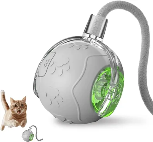 Vista 8 de Pelota de juguete interactiva para gatos, juguetes para gatos de interior, juguetes interactivos inteligentes autoenrollables para perros, bolas