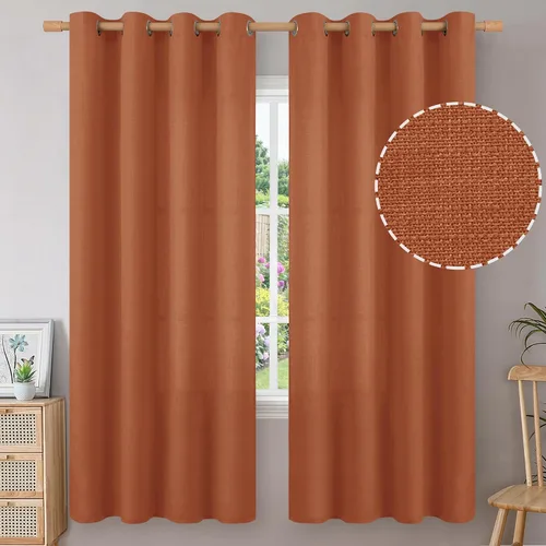 Vista 70 de BGment Cortinas de Lino Beige de 63 Pulgadas de Largo 2 Paneles - Tratamientos para Ventanas con Textura de Arpillera Filtrantes de Luz Cortinas B