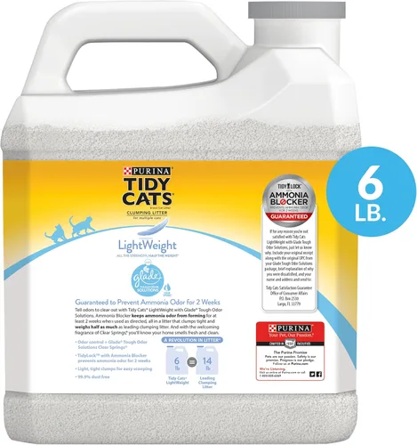 Vista 2 de Purina Tidy Cats LightWeight Glade Clear Springs Arena aglomerante con bajo contenido de polvo para múltiples gatos, 6 lbs (2.72 kg), tarro