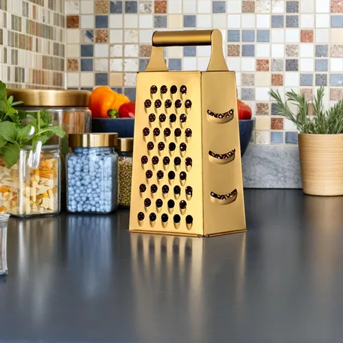 Vista 8 de Kichvoe Cocina Esencial Acero Inoxidable Rallador de Vegetales Cortador de Queso Trituradora de Alimentos Rallador de Acero