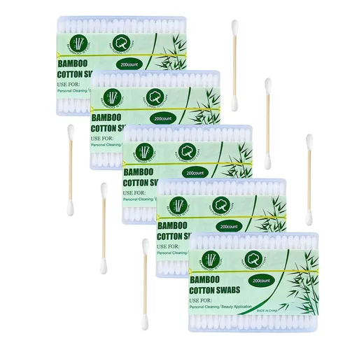 Vista 12 de Hisopos de algodón con palos de madera/brote de algodón biodegradable 1125pcs