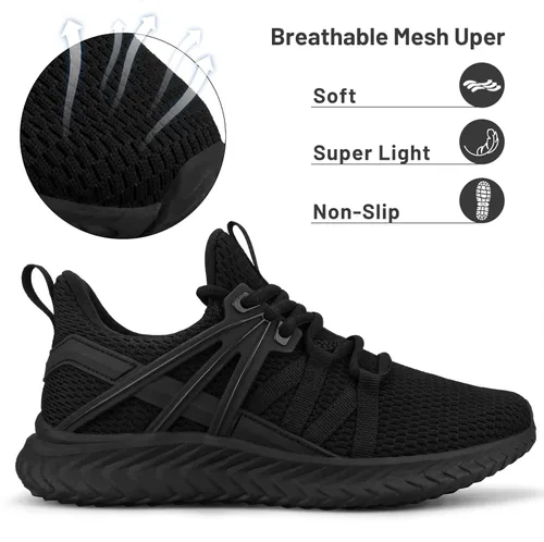 Vista 2 de Abboos Tenis sin cordones para mujer zapatos de tenis ligeros y casuales para gimnasio viajes trabajo