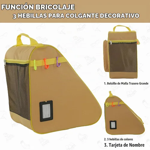 Vista 5 de HEXIFUL Bolsa para Patines de Hielo, En Línea, Roller y Quad - Para Niños y Adultos