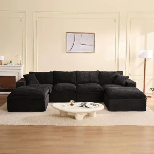Vista 11 de Sofás seccionales de 106.3 pulgadas para sala de estar, sofá en nube, sofá modular seccional, sofá convertible, sofá de asiento profundo, juego