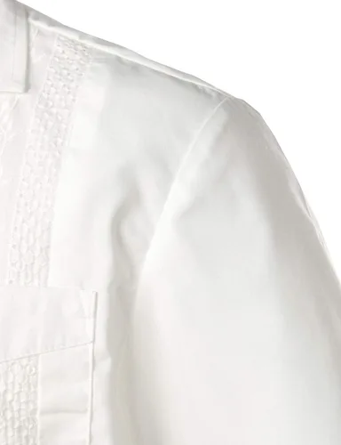 Vista 6 de VATPAVE Camisas de guayabera cubana con botones de manga corta para hombre