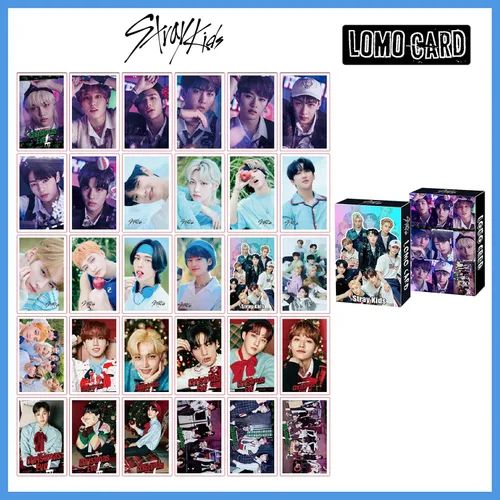 Vista 6 de WGEEEY Kpop Stray Kids - Juego de regalos para niños tarjeta fotográfica para niños calcomanías pulsera protector facial anillos collar colgante pin