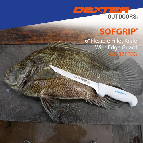 Vista 7 de Cuchillo de filete Dexter Outdoors de 6" con mango suave SOFGRIP Incluye protector de filo