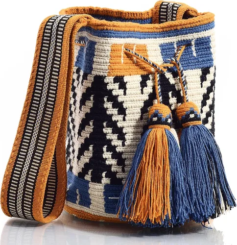 Vista 2 de WYOU Designer Collection, Handwoven Hobo Bucket Bag in Wayuu Crochet