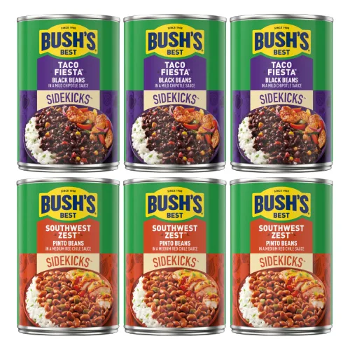 Vista 20 de Bush's Best Paquete variado de frijoles horneados dorados y frijoles blancos Hominy de 1 CT
