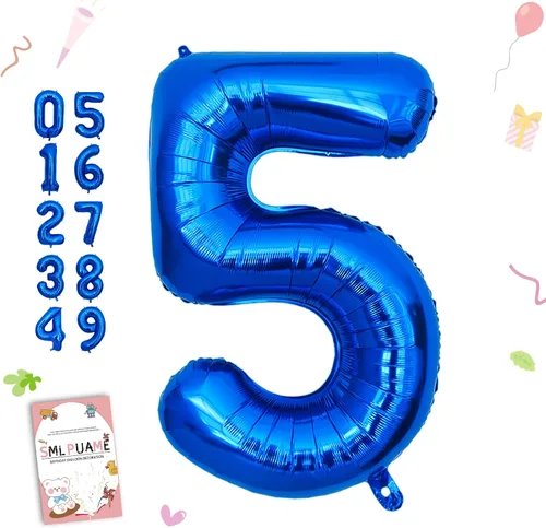 Vista 109 de Globos grandes de 40 pulgadas de números del 0 al 9, globos numéricos para decoración de fiesta de cumpleaños, globos de helio de aluminio
