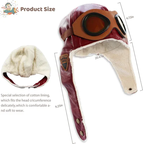 Vista 2 de Happy Will Pilot Aviator - Gorro de forro polar con orejeras para niños pequeños