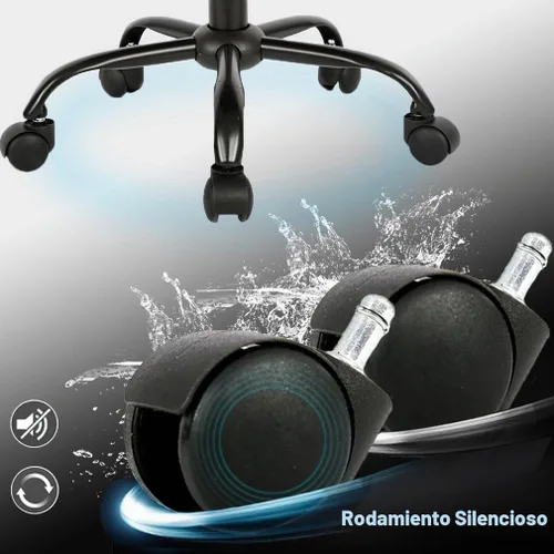 Vista 5 de Sillas de Oficina en Casa Sillas de Escritorio Pequeñas Ergonómicas Sin Brazos para Computadora Sillas Cómodas con Ruedas Silla de Tarea Silla