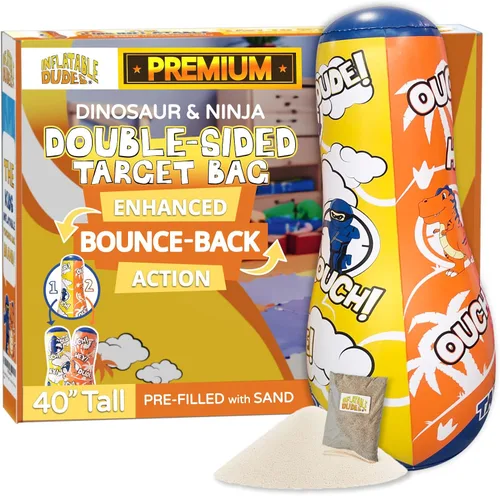 Vista 9 de Kids Punching Bag- Bop Bag Sand-Base Ninja estándar negro/azul precargado con arena