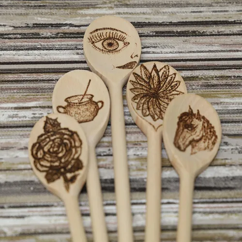 Vista 6 de 12 cucharas de madera de 12 pulgadas de largo, mango largo de madera para mezclar, cucharas ovaladas para hornear, cocinar, degustar, agitar