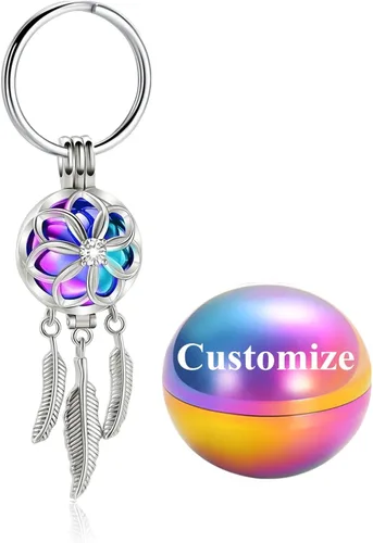 Vista 10 de shajwo Joyería de cremación atrapasueños urna llavero para cenizas para mujeres y hombres Memorial Angel Wing Human Pet Ashes Pendant