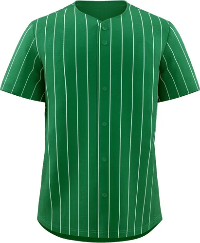 Vista 35 de KXK Camiseta de béisbol en blanco para hombre, camisas casuales con botones, manga corta, uniforme deportivo de equipo activo