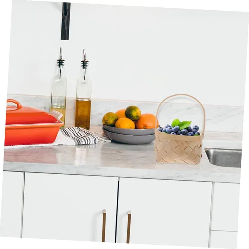Vista 9 de DOITOOL Cesta de almacenamiento rectangular de ratán de madera natural, tapa abierta, estilo rústico, 10.4 x 5.1 x 5.1 in, para almacenamiento