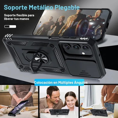 Vista 2 de Janmitta Funda compatible con Samsung Galaxy A16 5G/4G con Cubierta Deslizante Integrada para Lente de Cámara + Protector de Pantalla + Soporte