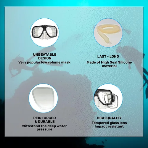Vista 6 de H2Odyssey Alpha 2 Scuba Mask - Anti Fog Scratch Resistant Masks for Snorkeling - Wide Angle Comfort Fit Diving Mask