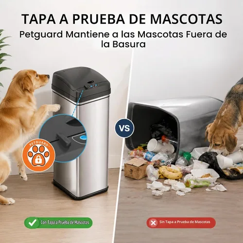 Vista 7 de iTouchless PUEDE DE BASURA AUTOMÁTICO DE 13 GALONES CON FILTRO DE ABSORTE DE OLOR Y BLOQUEO DE LA TAPA, PINDADOR DE BASURA DE COCINA DE SENSOR negro